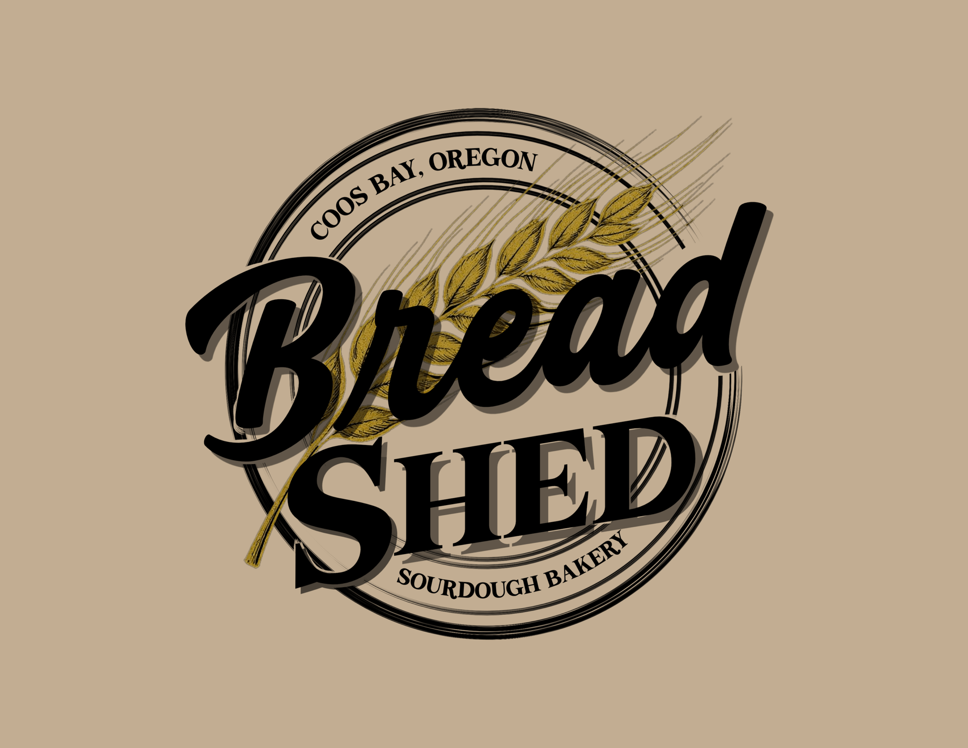 Hand-drawn logo design for a bakery, combining script lettering with a rustic circular mark.