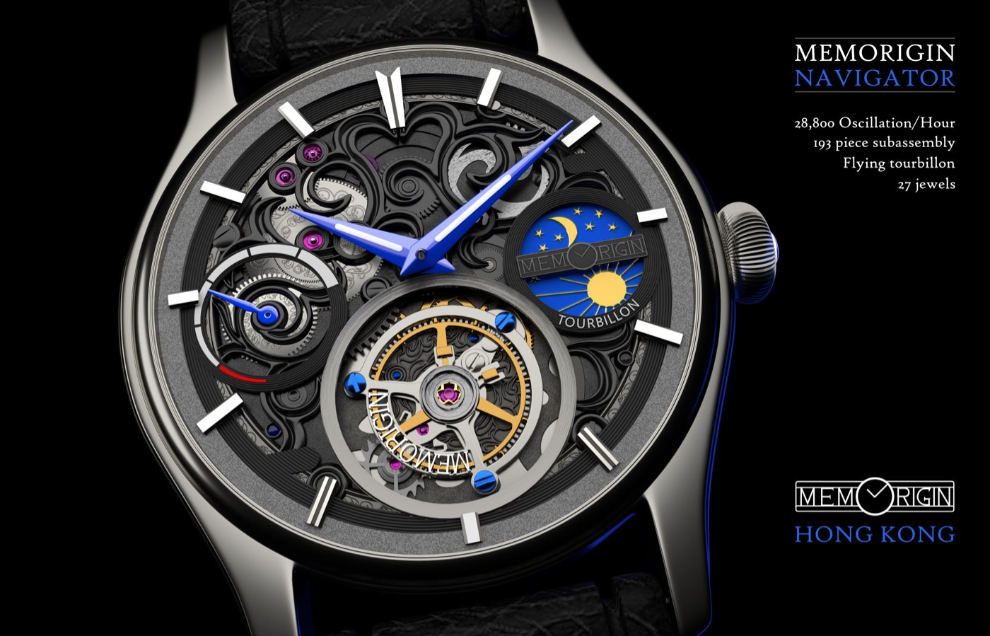 High-detail 3D visualization of a mechanical watch movement.