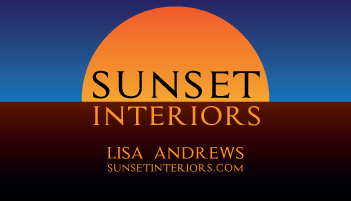 Custom logo design for interior design business, featuring a sunset color palette and clean typography.