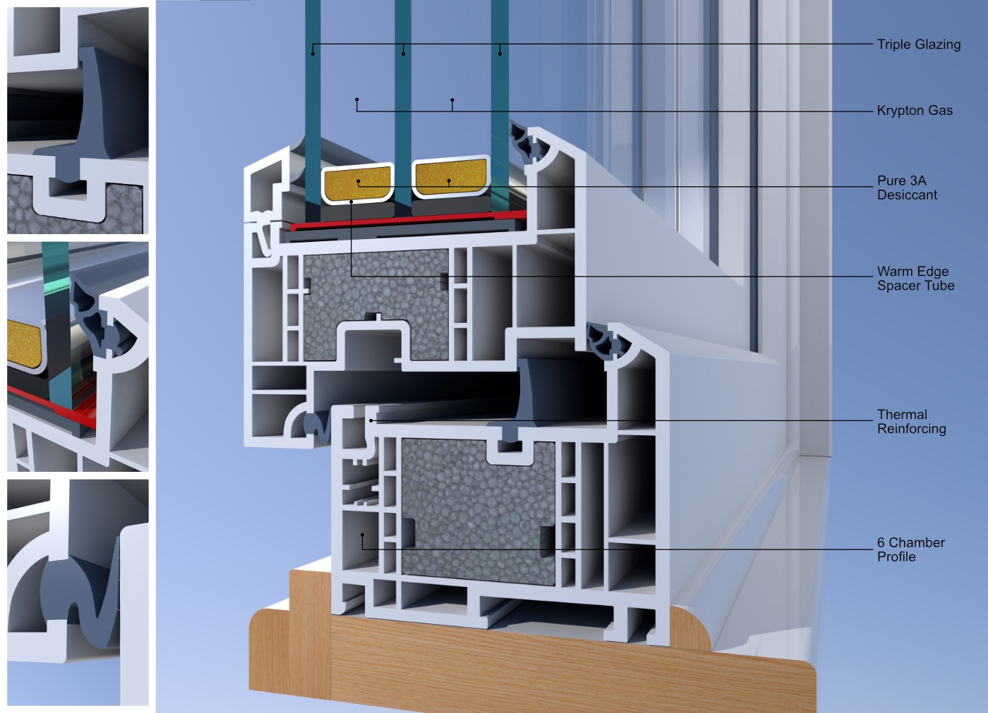 Technical 3D visualization showing a cutaway view of an interior layout and structure.